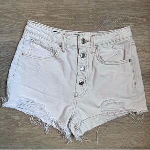 Wild Fable Highest Rise Distressed Off White Denim Shorts Size 2